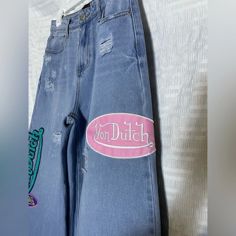 Von Dutch Blue Jeans with Colorful Patches size 26 - Picture 3 of 15